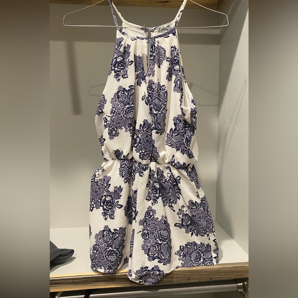 J For Justify Blue Floral Romper - Small